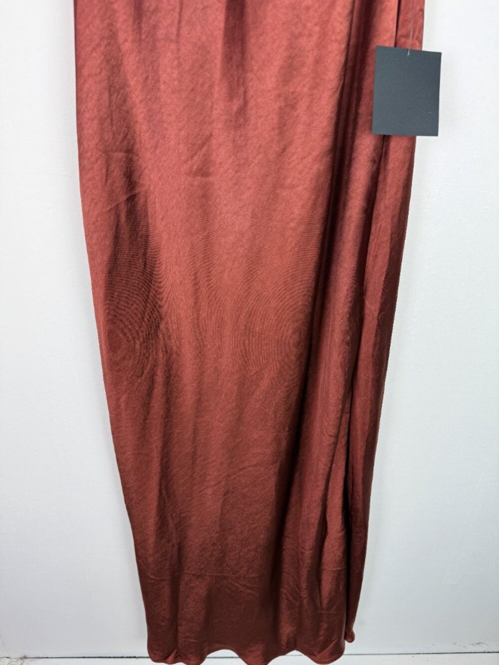 NWT Lulus Love in Your Life Rust Brown Satin Halter Maxi Dress Size XS NEW - Picture 5 of 14
